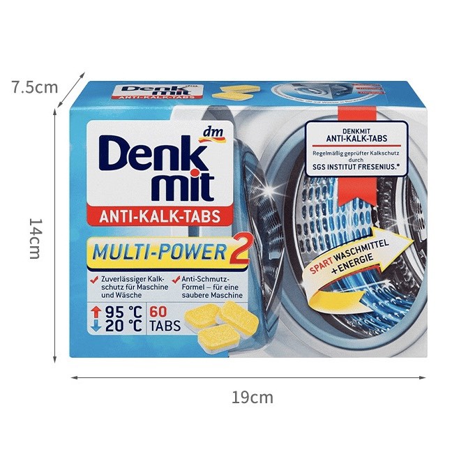 Viên tẩy lồng máy giặt Denkmit hàng nội địa đức tẩy sạch vết bẩn chống bám cặn PU007