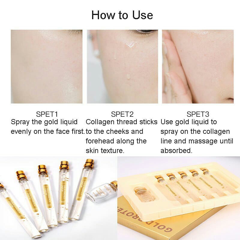 Set Tinh Chất Vàng 24k + Serum Protein + Tinh Chất Vàng 24k Dưỡng Ẩm Chống Nếp Nhăn Lão Hóa Chăm Sóc Da