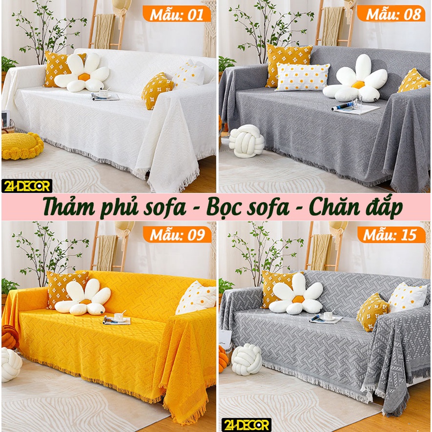 Thảm trải sofa trang trí, chống bụi bẩn phong cách Vintage sang trọng, Thảm phủ sofa, bọc sofa cao cấp