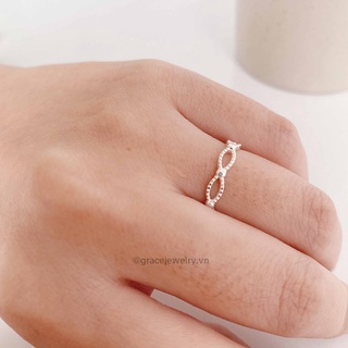 [Bạc] Nhẫn bạc Grace -  thân bi đan Julia