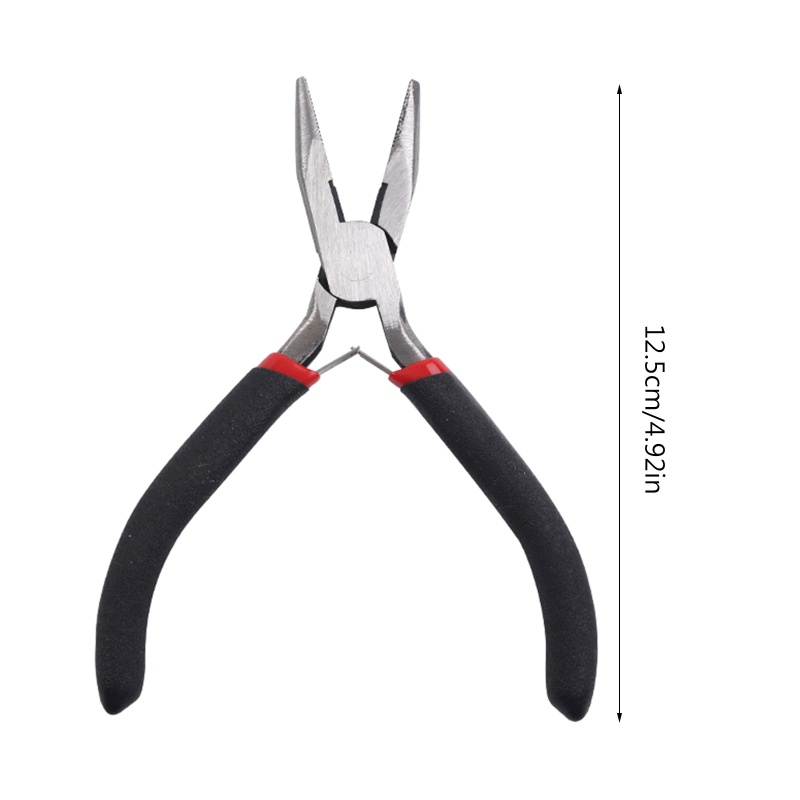 Kìm Mũi Phẳng Đánh Bóng Trang Sức Bằng Thép Carbon Màu Đen 12 5cm 4 9Inch