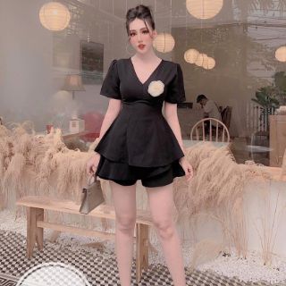 BIGSIZE SET PEPLUM KÈM HOA S163