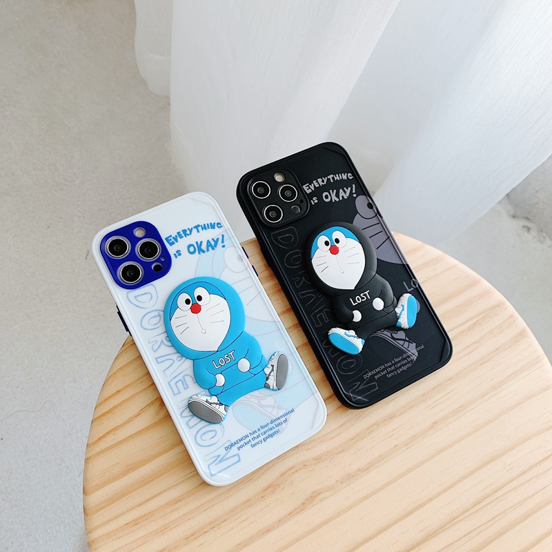 Ốp Điện Thoại Tpu Mềm Hình Doraemon 3d Bảo Vệ Toàn Diện Cho Iphone 11x12 Xs Xr 7plus