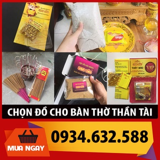 Chọn đồ thờ cho BÀN THỜ THẦN TÀI: hương thần tài, cốt nạp tượng ông tài ông địa, gạo thần tài, thất bảo