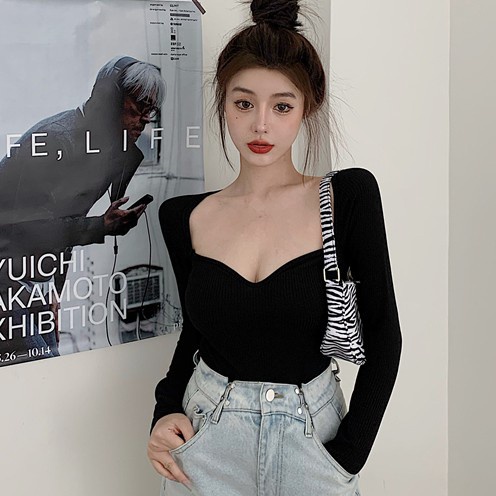 Áo thun tay dài trễ vai thời trang quyến rũ dành cho nữ