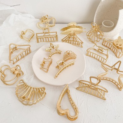 Kẹp Tóc Kim Loại Thiết Kế Đơn Giản Phong Cách Retro Hàn Quốc