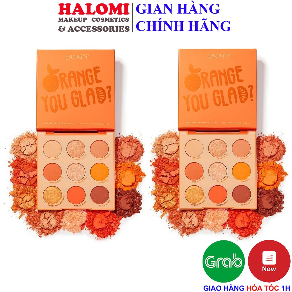 Bảng Phấn Mắt Colourpop Orange 9 Ô You Glad Pressed Powder Palette  tone cam vàng cực xinh chính hãng HALOMI