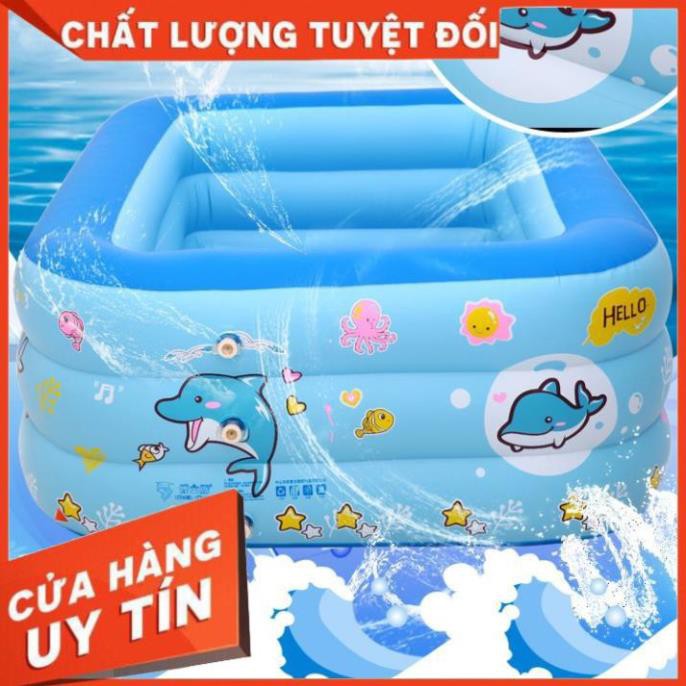 Hồ bơi mini, Bể bơi phao trong nhà cho trẻ, hình chữ nhật kích thước 135cm - HÀNG LOẠI 1 CAO CẤP - BẢO HÀNH 1 ĐỔI 1