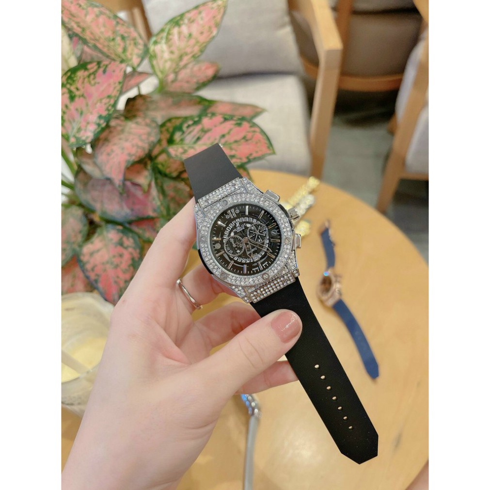 Đồng hồ nam nữ Hublot - đồng hồ unisex cặp đôi dây cao su có bảo hành 12tháng