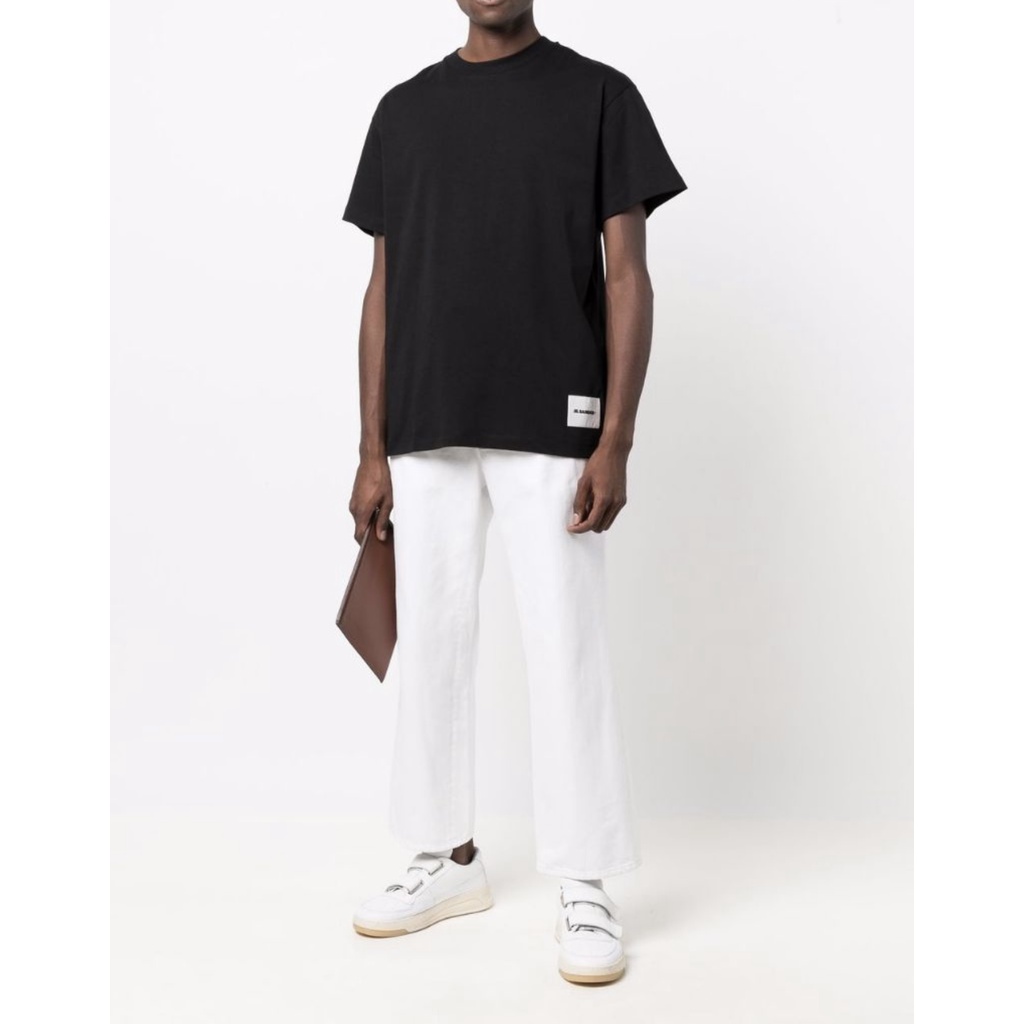 JIL SANDER minimalist lettering logo solid color loose couple matching T-shirt