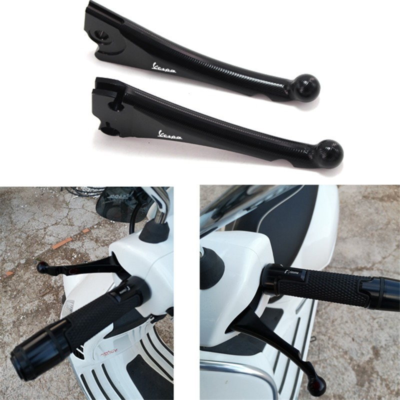 Pair Motorcycle CNC Front Disc Rear Drum Brakes Levers for VESPA GTS 250 300 2017 2018 GT200 Handlebar Accessories Black Sliver