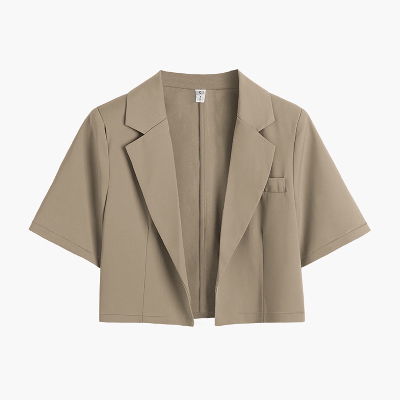 Áo Blazer Ngắn Tay Cổ Vest Dáng Croptop Phong Cách Trẻ Trung Thời Trang Sugal AO KHOAC NU 004