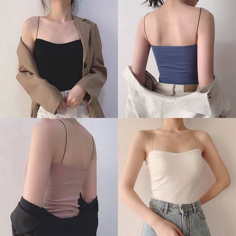 [Có sẵn] Áo hai dây dây  kèm mút ngực , chất mịn mát N090-hotdeal247