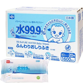 Giấy ướt lec e163 từ nhật bản 99,9% nước tinh khiết an toàn cho làn da bé