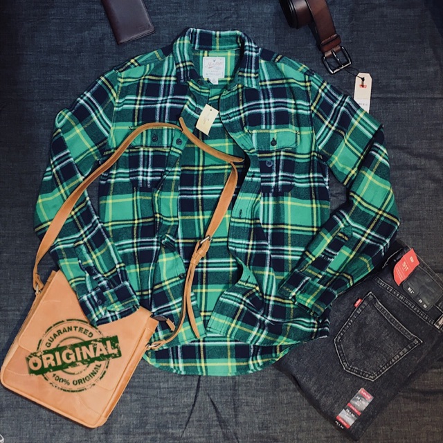 Sơ mi dạ Flannel American Eagle chính hãng 100%. Ảnh thật