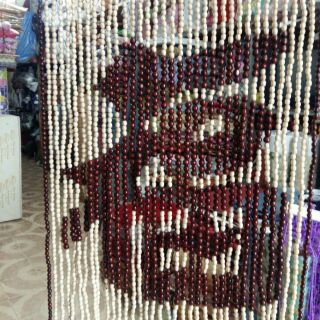 Mành Hạt Gỗ Treo Cửa.  Mành đan chữ PHÚC 100cmx200cm.