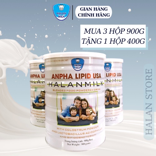 [Mua 3 tặng 1] COMBO 3 hộp Sữa non Anpha Lipid USA 900g - Giúp tăng sức đề kháng, phục hồi nhanh sức khỏe