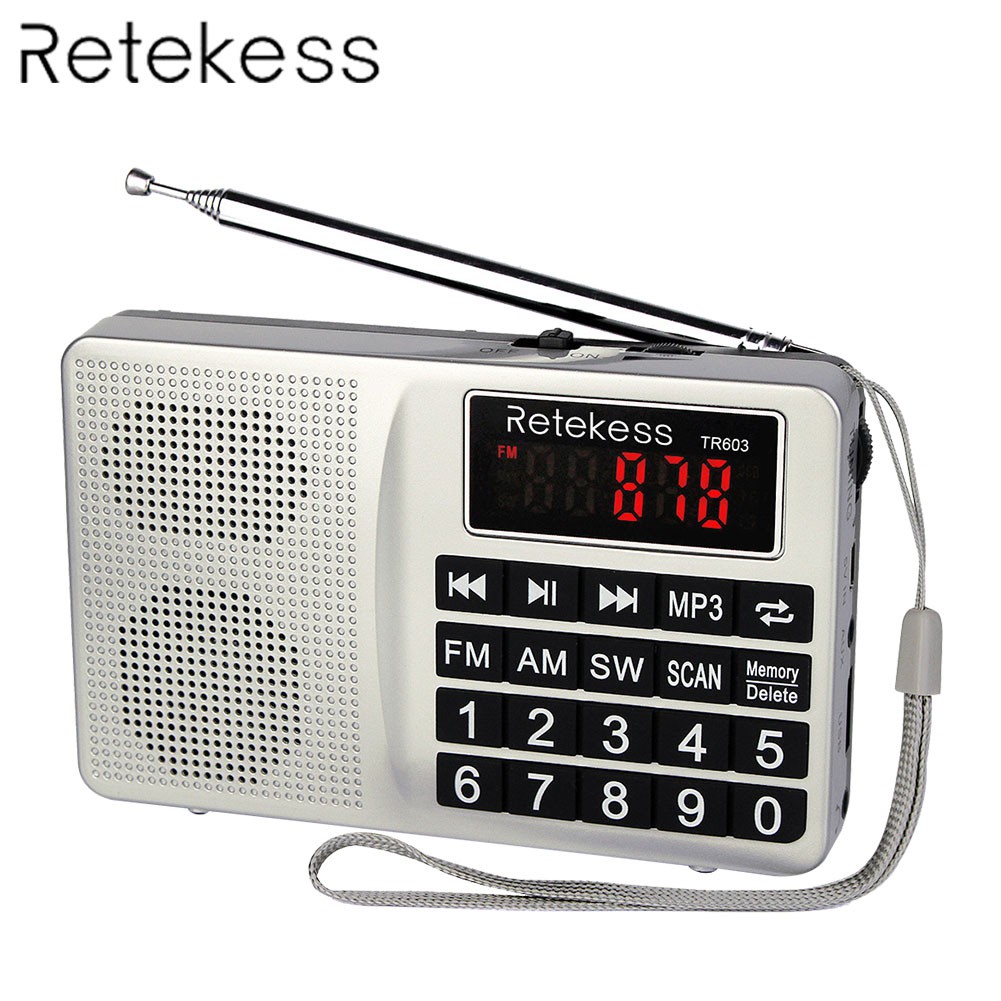 Máy AM FM radio TR603 điện tử phát nhạc MP3 hỗ trợ thẻ TF