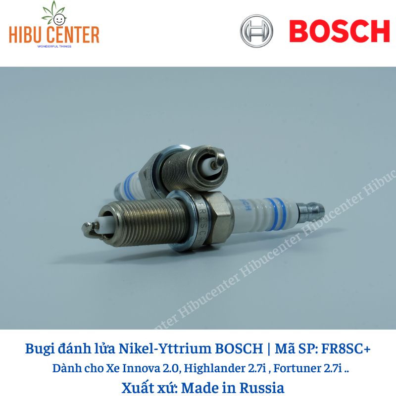 Bugi Chân Dài Nikel-Yttrium BOSCH Fr8Sc+ Cho Xe Innova 2.0, Highlander 2.7i , Fortuner 2.7i