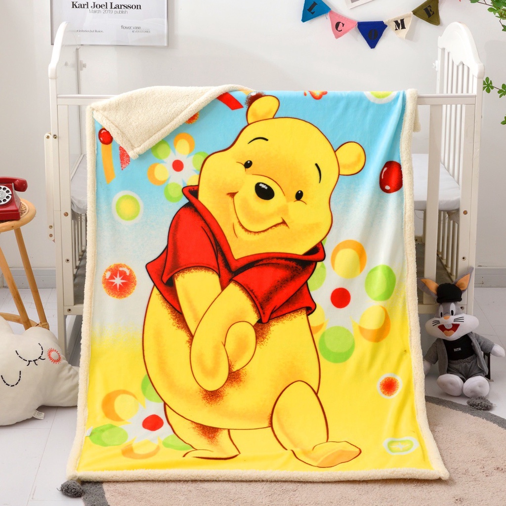Chăn Lông Cừu Cho Bé, Chăn Lông 2 Lớp Mềm Mịn Kích Thước 95x135cm, Hàng Có Sẵn