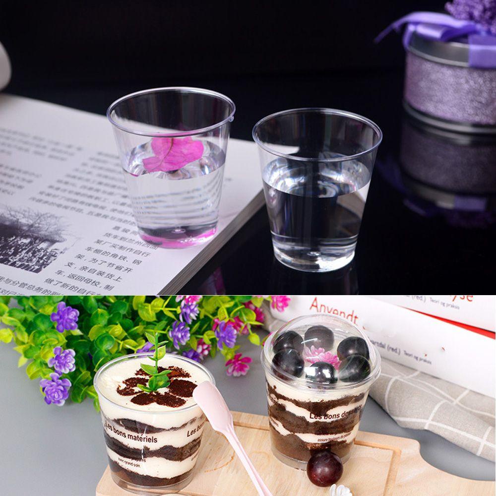 Set 30 / 50 Cốc Làm Bánh Cupcake Bằng Nhựa Trong Suốt Dùng Một Lần DIY
