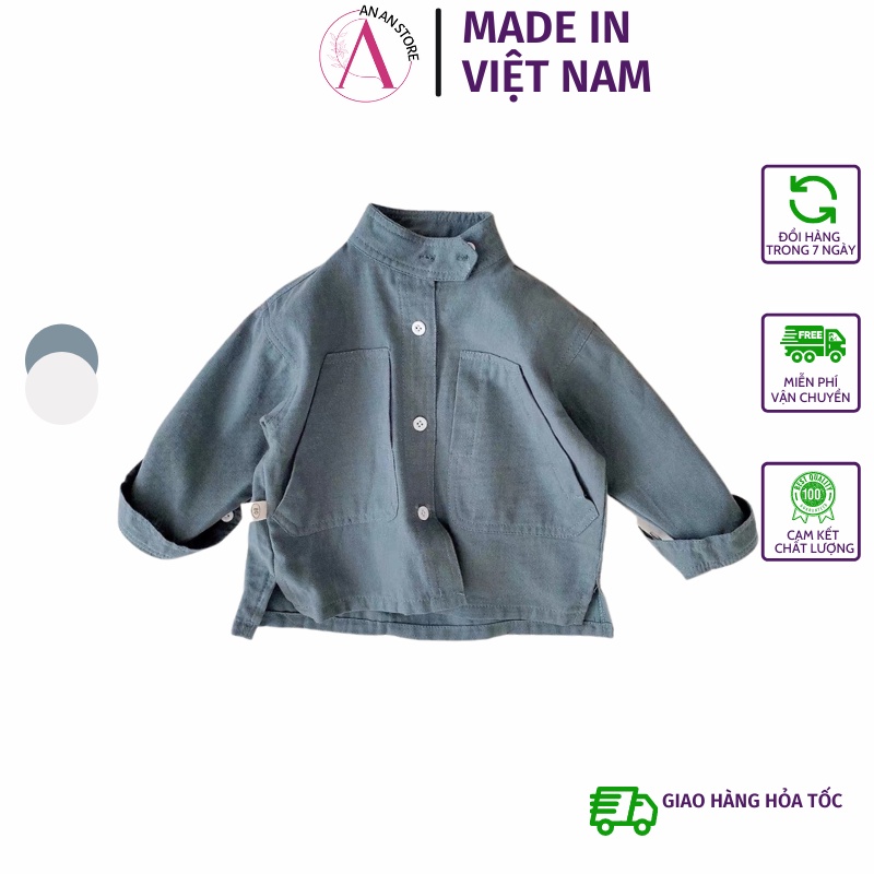 Áo Sơ Mi Cổ Tàu Chất Liệu Vải Thô Đũi Cao Cấp Cho Bé Từ 7Kg Đến 28Kg ANAN STORE QATE A-SOMI-4