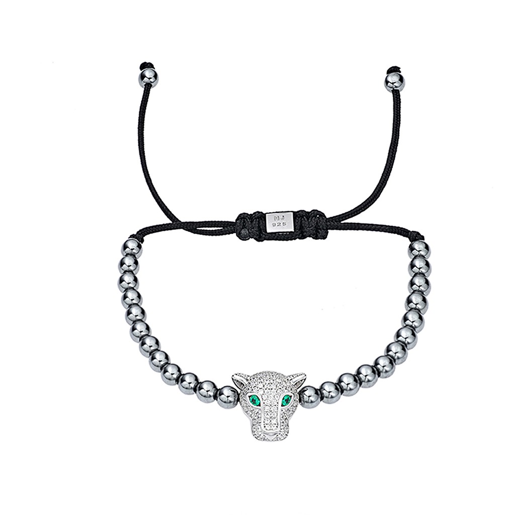 Vòng Hematit Panther Trắng Mắt Xanh Lá + Panther Đen Mắt Xanh Biển by Neora Jewels