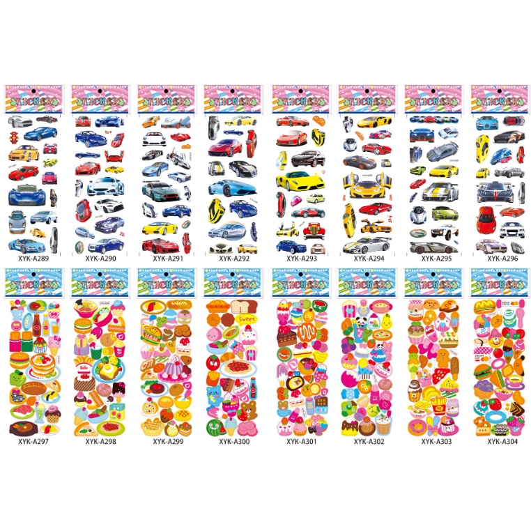 Bộ Sticker dán 3D nhiều mẫu đáng yêu cho các bé