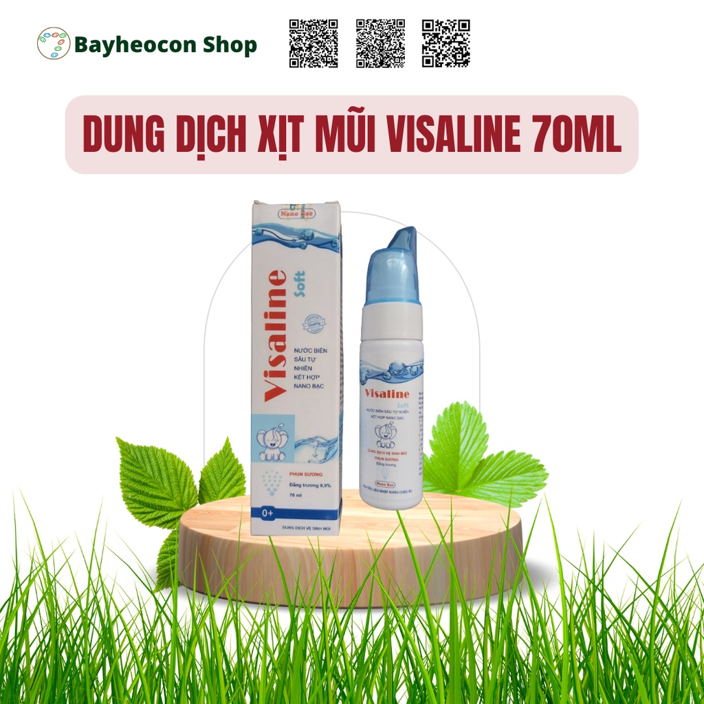 Xịt mũi kháng khuẩn Visaline 70ml (Người lớn/Trẻ em) Nước Biển sâu tự nhiên kết hợp với Nano Bạc