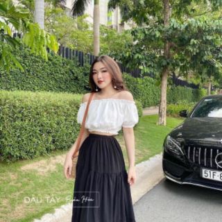 SET ÁO VÁY MAXI KATE LỤA - ĐẦM MAXI ĐI BIỂN