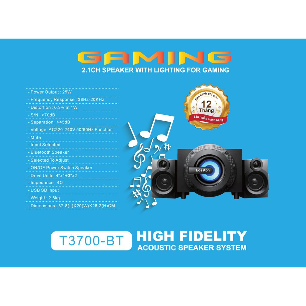 Loa Vi Tính GLOWAY | BOSTON - Tích Hợp Bluetooth, USB, Thẻ Nhớ - Âm Thanh HD Chất Lượng Cao - BH 12 Tháng