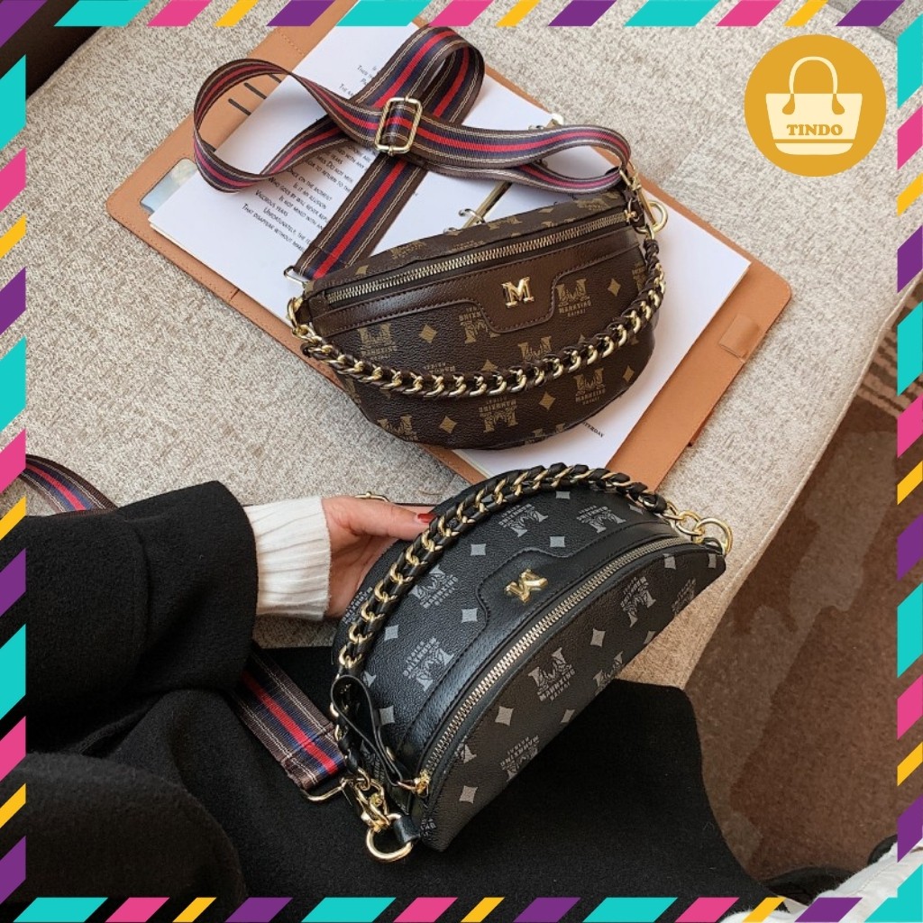 [SALE GIÁ GỐC] Túi bao tử nữ đẹp phối dây xích kiểu chữ M rộng rãi bằng da trẻ trung phong cách Hàn Quốc [1990] | BigBuy360 - bigbuy360.vn