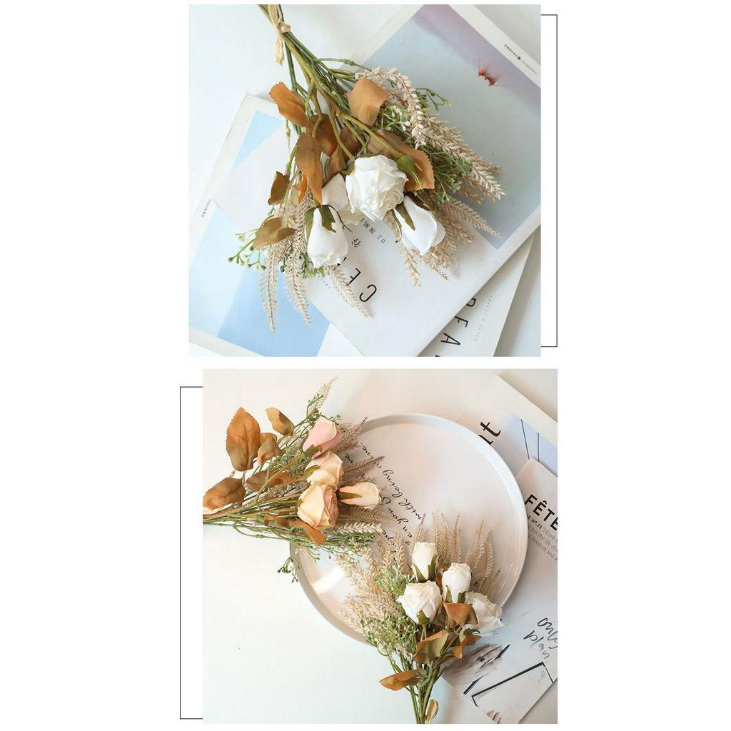 4 Bó Hoa Hồng Khô Giả Trang Trí Tiệc Cưới