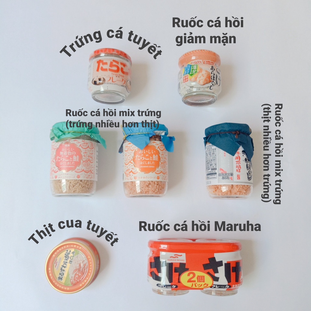 ☾☁Ruốc Cá Hồi / Thịt Cua Tuyết Trứng nội địa Nhật cho bé ăn dặm