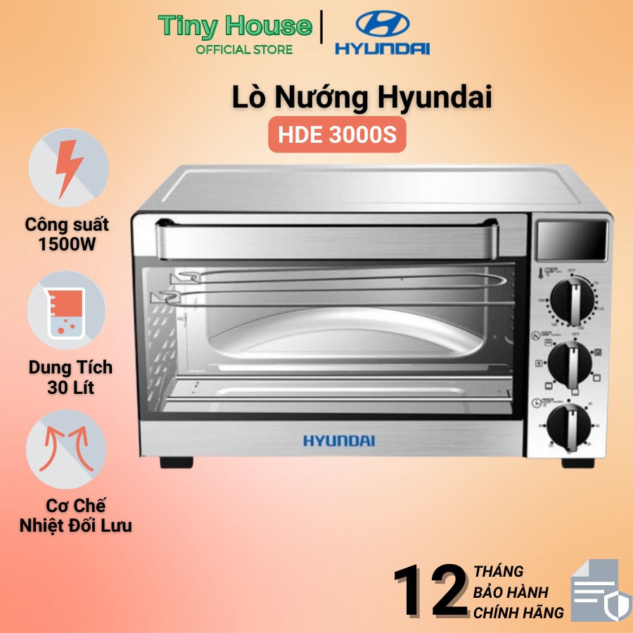 Lò nướng Hyundai HDE 3000S, Dung tích 30L, 35L, 45L. Hàng chính hãng Bảo hành 12 tháng