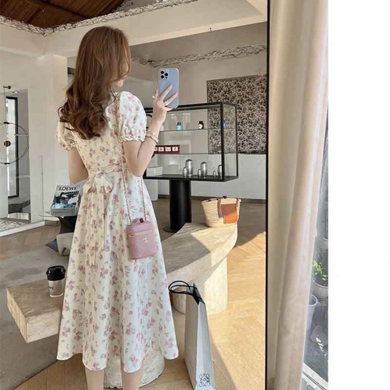 Đầm Maxi Tay Ngắn Hoạ Tiết Hoa Thời Trang Mùa Hè Cho Phái Nữ