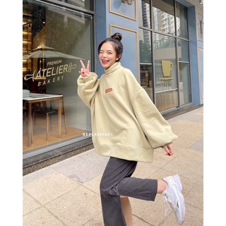 Áo sweater nỉ, cổ lọ