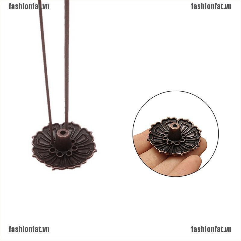 [Iron] 9 Holes Lotus Incense Burner Holder Flower Statue Censer Plate For Sticks&Cone J, [VN]