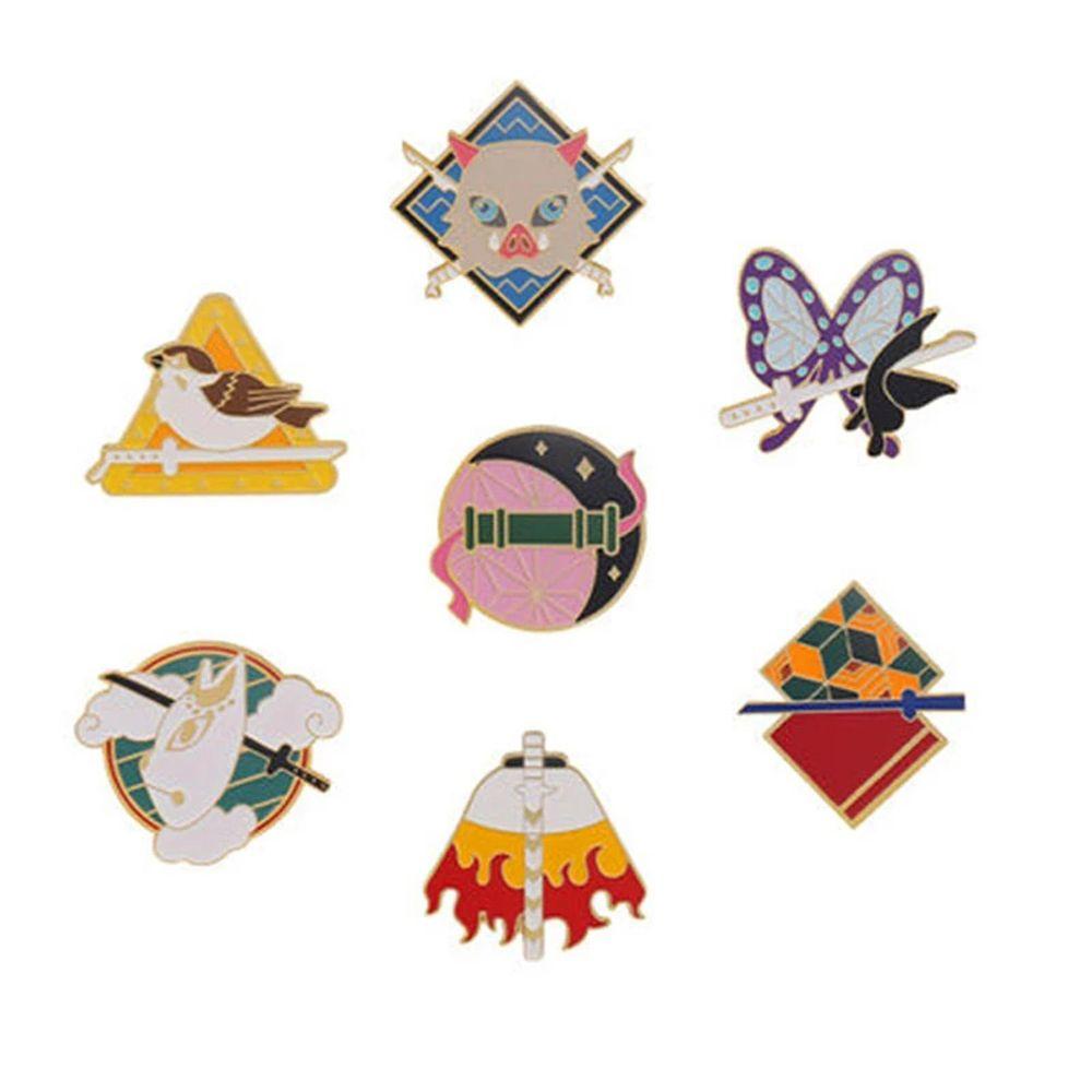 Ghim Cài Áo Bằng Kim Loại Họa Tiết Hoạt Hình Demon Slayer 15H