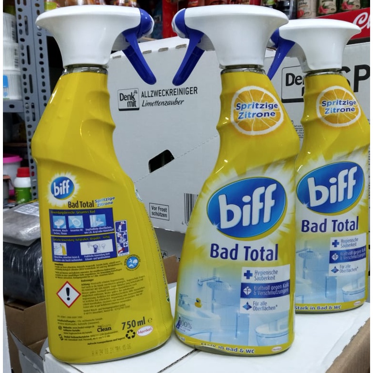 BIFF- Dung dịch tẩy rửa nhà vệ sinh Biff Bad Total dung tích 750ml hương chanh thơm mát, chính hãng