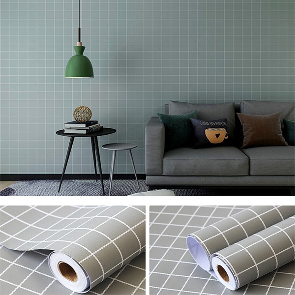 Giấy dán tường màu xám giá bán 1m x 45cm, giấy dán tường màu xi măng có keo sẵn  - AZEVA
