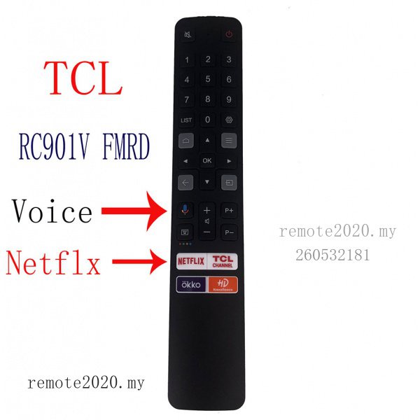 Điều Khiển Từ Xa RC901V FMRD Cho TV TCL LCD LED TV Netflix TCL CHANNEL OKKO HD Khhhonohck