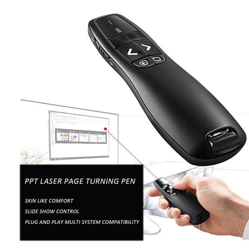 Điều KhiểN Con TrìNh ChiếU Laser Đỏ Không Dây USB 2.4Ghz VớI Con TrìNh ChiếU PowerPoint