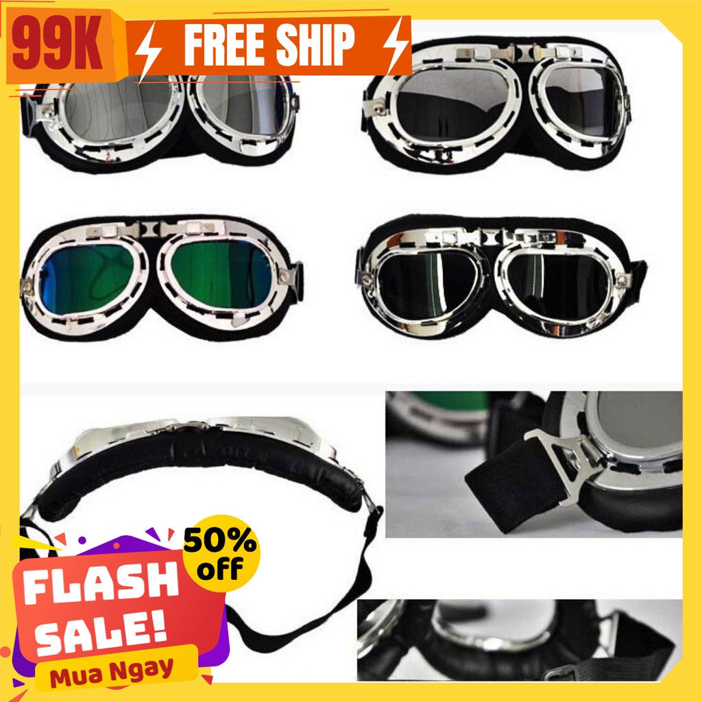  [RẺ VÔ ĐỊCH] Kính phi công gắn mũ 1/2 3/4 nửa đầu