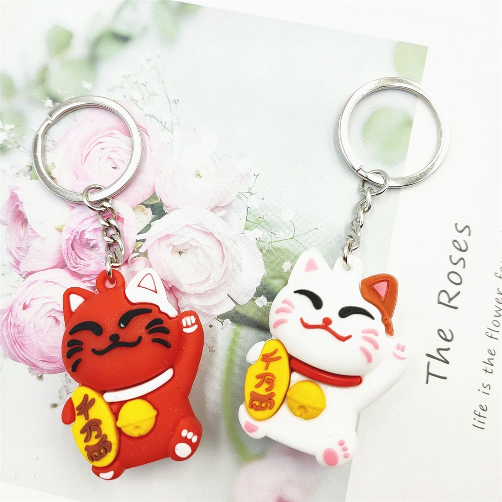 Móc khoá trang trí hình chú mèo thần tài kute  Clovershop68