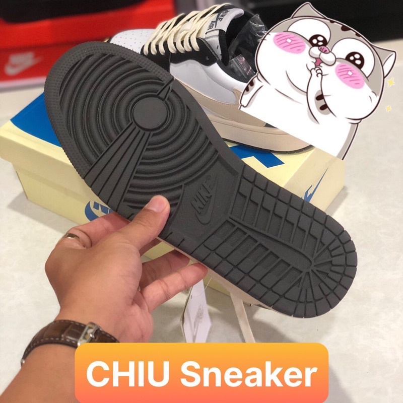 Giày thể thao jd1 cổ thấp travits xám đen giày Sneaker Jordan 1 cổ tháp travits xám đen chất lượng cao