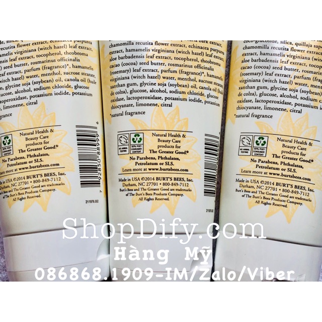Sữa rửa mặt hoa Cúc Burt’s Bees Soap Bark & Chamomile Deep Cleansing Cream 170g Burts Bee | BigBuy360 - bigbuy360.vn