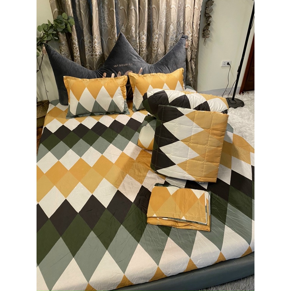 Ga Trải Giường , drap trải giường Poly Cotton M6/M8 3 món Ga + 2 vỏ Gối - Bộ ga chun kèm 2 vỏ gối poly cotton | BigBuy360 - bigbuy360.vn