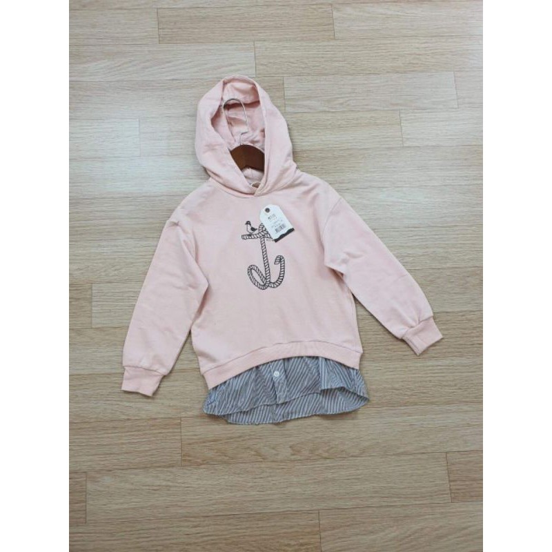 Áo hoodie xuất Hàn phối sơ mi cho bé trai bé gái