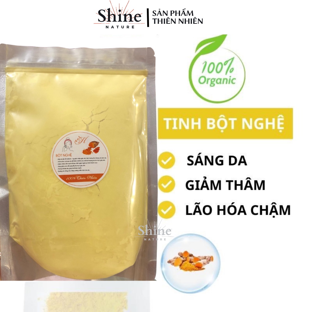 Tinh bột nghệ thiên nhiên nguyên chất dùng đắp mặt dưỡng da làm đẹp an toàn hiệu quả Túi 100 Gram